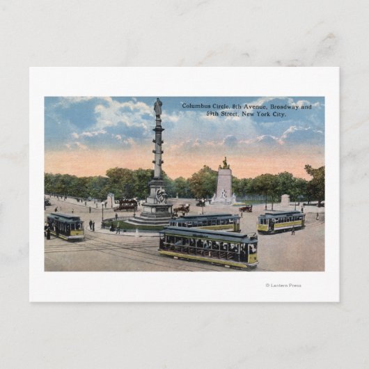 Columbus Circle & 8th Ave. Briefkaart (Voorkant)