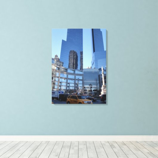 Columbus Circle Architecture New York City NYC Canvas Afdruk (Insitu (Houten vloer))