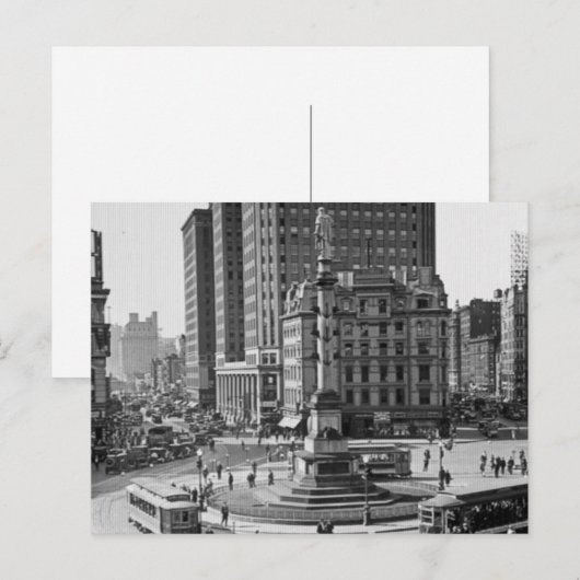 Columbus Circle  Glass Slide Briefkaart (Voorkant / Achterkant)