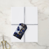 Columbus Cirkel NYC kerstblauwe feestdag ster Cadeaulabel (Met Touw)