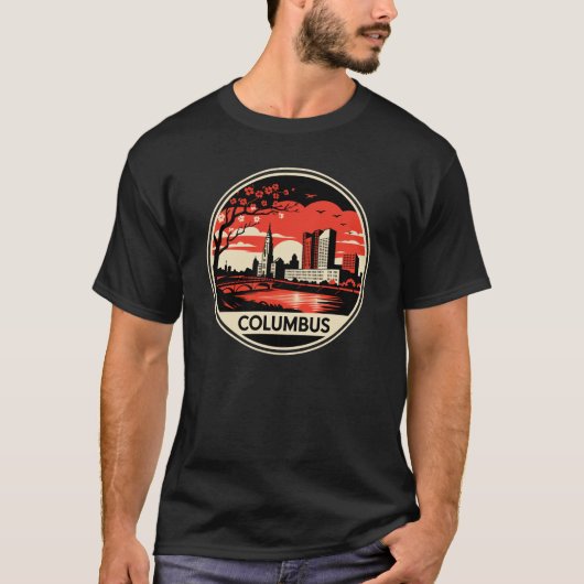 Columbus City Ohio, Verenigde Staten T-shirt (Voorkant)