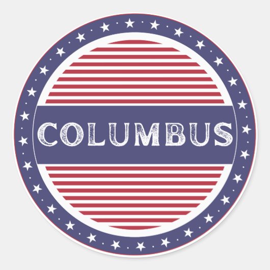 Columbus City Pride Emblem – American Identity Ronde Sticker (Voorkant)