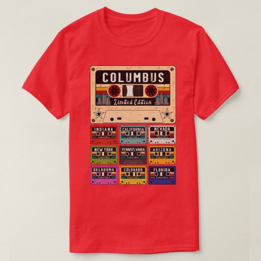 Columbus City retro T-shirt (Design voorkant)