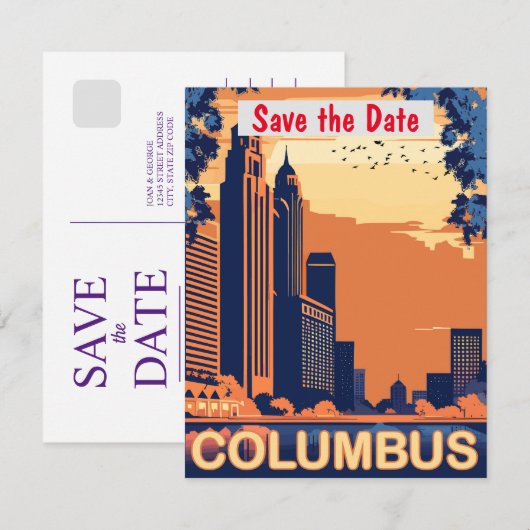 Columbus City Save The Date (Voorkant / Achterkant)