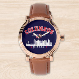 Columbus City Skyline Print Horloge