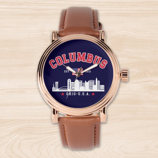 Columbus City Skyline Print Horloge (Creator heeft geüpload)