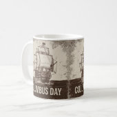 Columbus dag cadeau Idee Koffiemok (Voorkant links)
