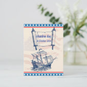 Columbus dag eer geschiedenis 14 oktober briefkaart (Staand voorkant)