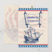 Columbus dag eer geschiedenis 14 oktober briefkaart (Voorkant / Achterkant)