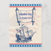 Columbus dag eer geschiedenis 14 oktober briefkaart (Voorkant)