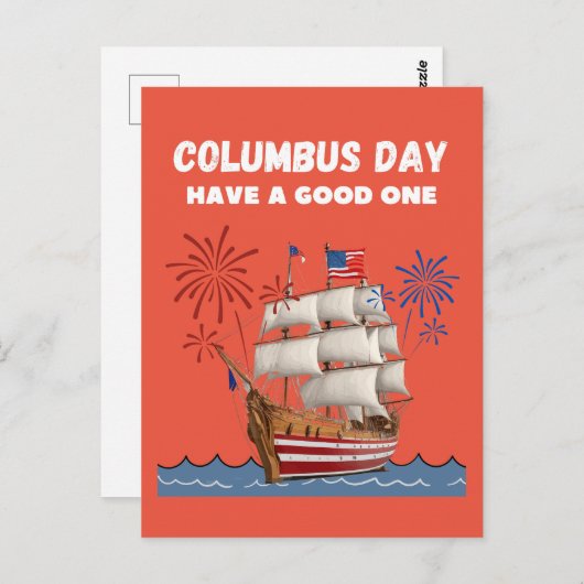 Columbus dag hebben een goede briefkaart (Voorkant / Achterkant)