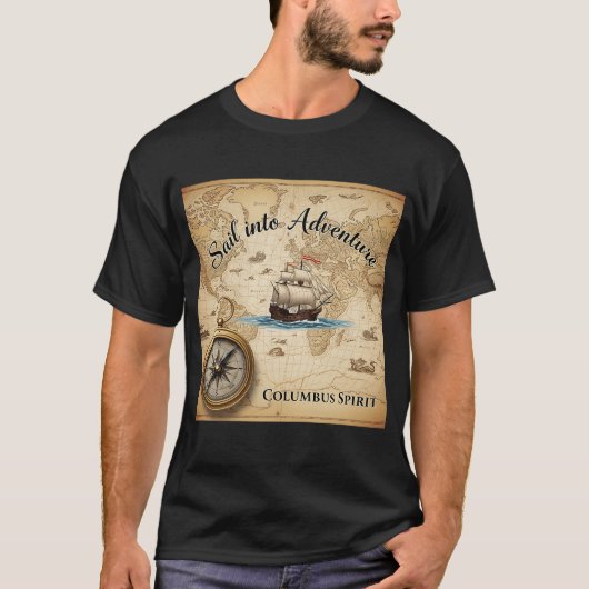 Columbus Day Adventure Map  T-shirt (Voorkant)