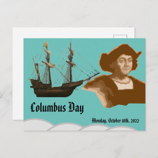 Columbus day briefkaart (Voorkant / Achterkant)