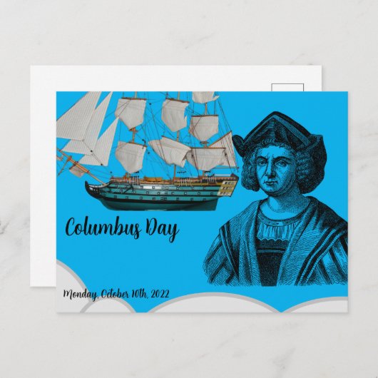 Columbus day briefkaart (Voorkant / Achterkant)