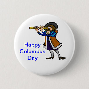 Columbus Day Buttonnen Ronde Button 5,7 Cm