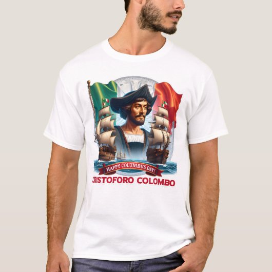 Columbus Day Cristoforo Colombo T-shirt (Voorkant)