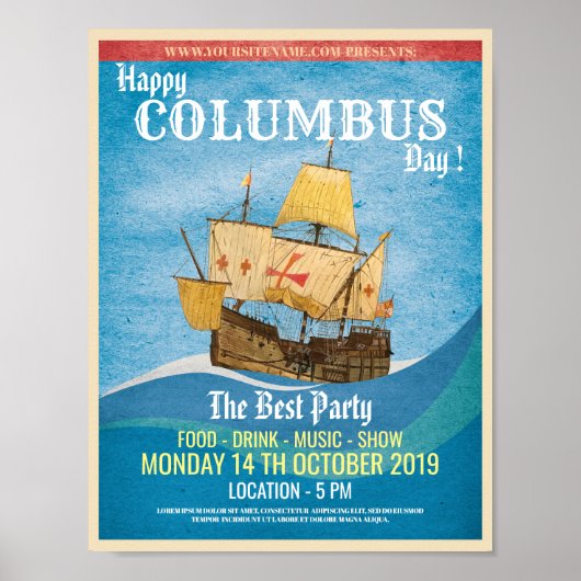 Columbus Day Flyer Poster (Voorkant)