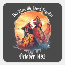 Columbus Day Indiaanse dag oktober 1492 Vierkante Sticker