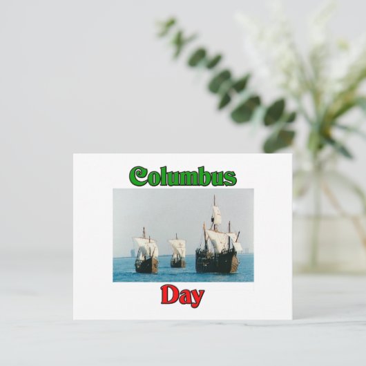 Columbus Day schepen Briefkaart (Staand voorkant)