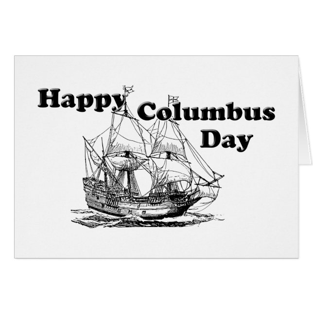 Columbus Day Ship Greeting Card (Voorkant Horizontaal)