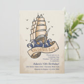 Columbus Day Ship Invitation Kaart (Staand voorkant)