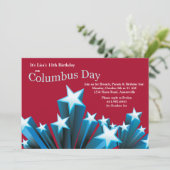 Columbus Day Stars Uitnodiging (Staand voorkant)