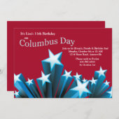 Columbus Day Stars Uitnodiging (Voorkant / Achterkant)