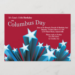 Columbus Day Stars Uitnodiging
