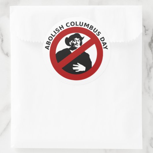 Columbus Day Sticker afschaffen (Tas)