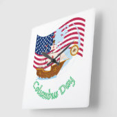 Columbus Day Vierkante Klok (Hoek)