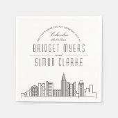 Columbus Deco Skyline | Weddenschap Napkins Servet (Voorkant)