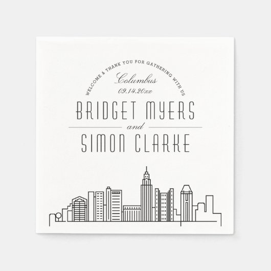 Columbus Deco Skyline | Weddenschap Napkins Servet (Voorkant)