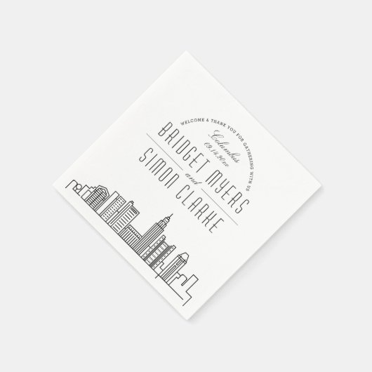 Columbus Deco Skyline | Weddenschap Napkins Servet (Hoek)