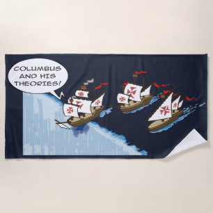 Columbus en zijn theorieën strandlaken