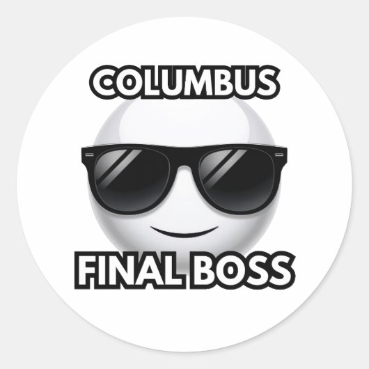 Columbus Final Boss Cool Emoji Sticker (Voorkant)