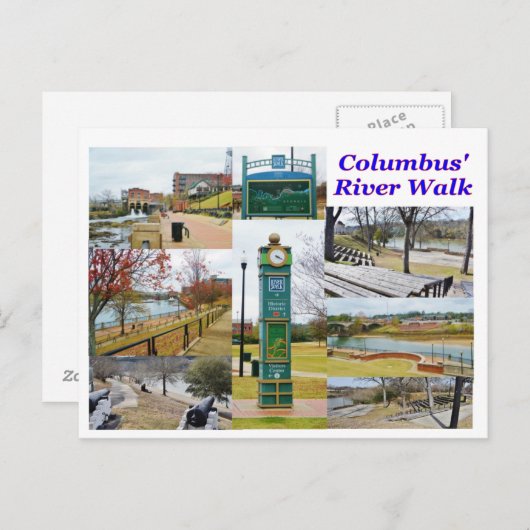 Columbus GA Briefkaart (Voorkant / Achterkant)