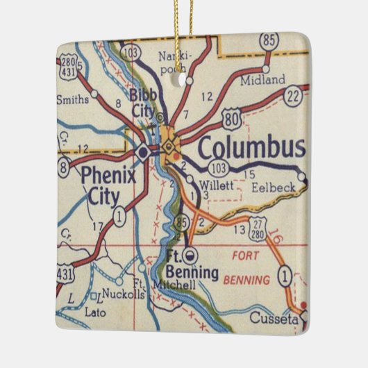 Columbus GA  map Keramisch Ornament (Links)
