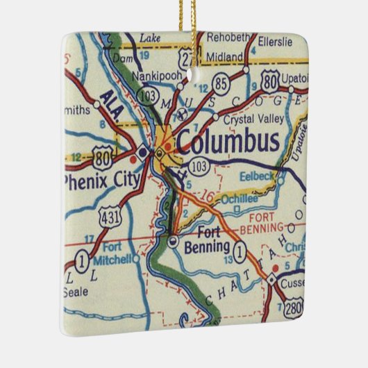 Columbus GA map Keramisch Ornament (Rechts)