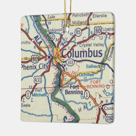 Columbus GA  map Keramisch Ornament (Links)