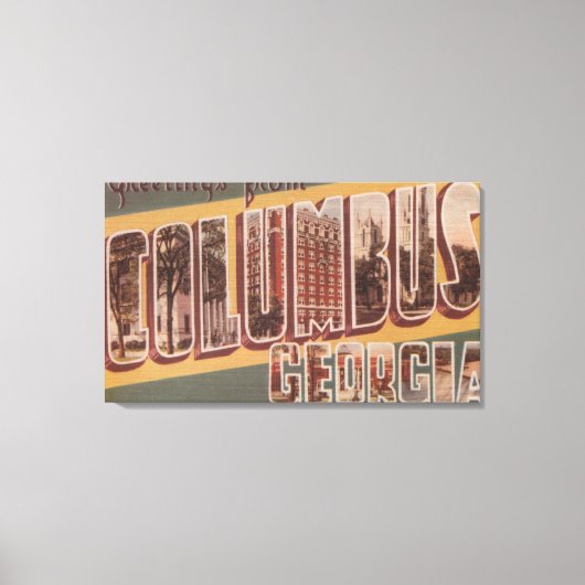Columbus, Georgia - grote letterscènes 2 Canvas Afdruk (Voorkant)