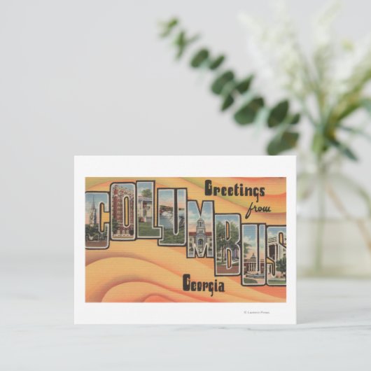 Columbus, Georgia - grote letterscènes Briefkaart (Staand voorkant)