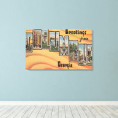 Columbus, Georgia - grote letterscènes Canvas Afdruk (Insitu (Houten vloer))