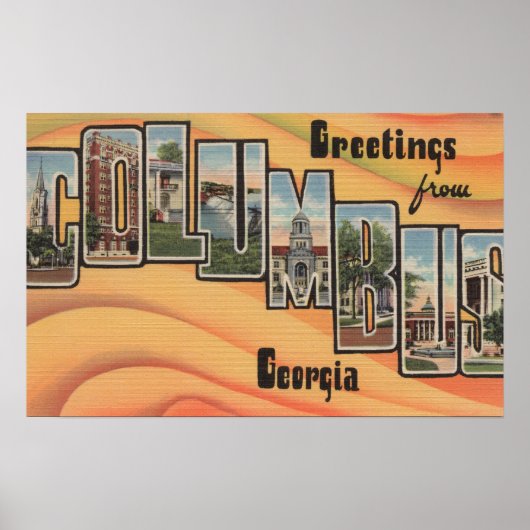 Columbus, Georgia - grote letterscènes Poster (Voorkant)
