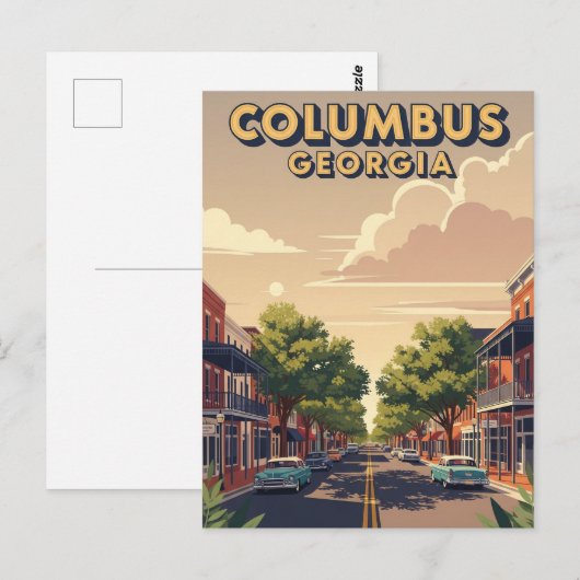 Columbus Georgia Reizen Briefkaart (Voorkant / Achterkant)