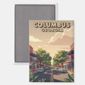 Columbus Georgia Reizen Magneet (Voorkant / Achterkant)