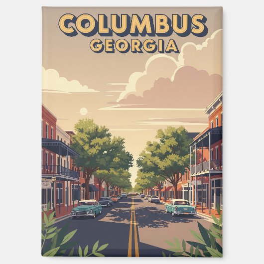 Columbus Georgia Reizen Magneet (Voorkant)