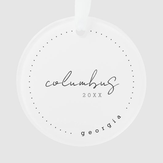 Columbus Georgia Travel United States Simple Ornament (voorkant)