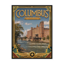Columbus Georgia Vintage Art Deco Gouden Tijdperk