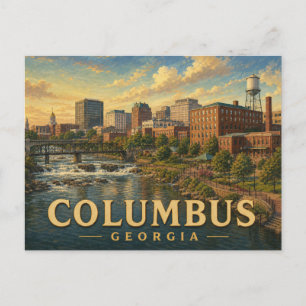 Columbus Georgia Vintage Reisposter Briefkaart