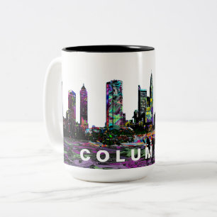 Columbus Graffiti Silhouet Tweekleurige Koffiemok